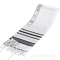 Tallit / Prayer Shawl - Wool Black/Silver