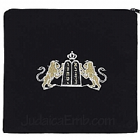 Tallit Bag Lions & Luchot Black
