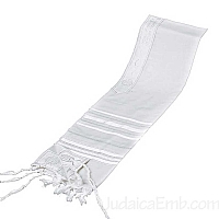 Tallit / Prayer Shawl - Wool White/Silver