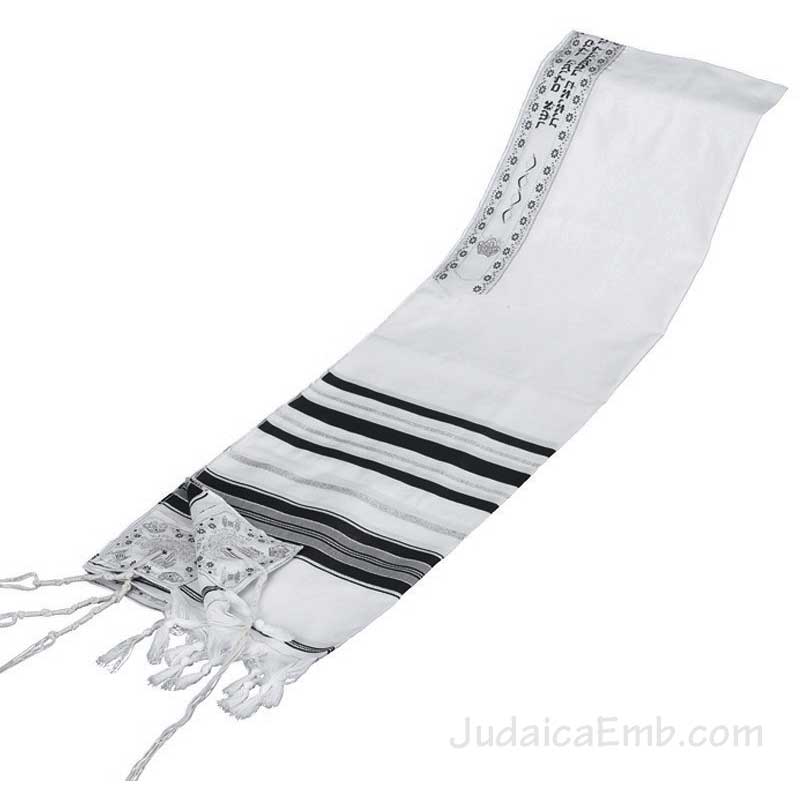Tallit / Prayer Shawl - Synagogue Quality - Black/Silver