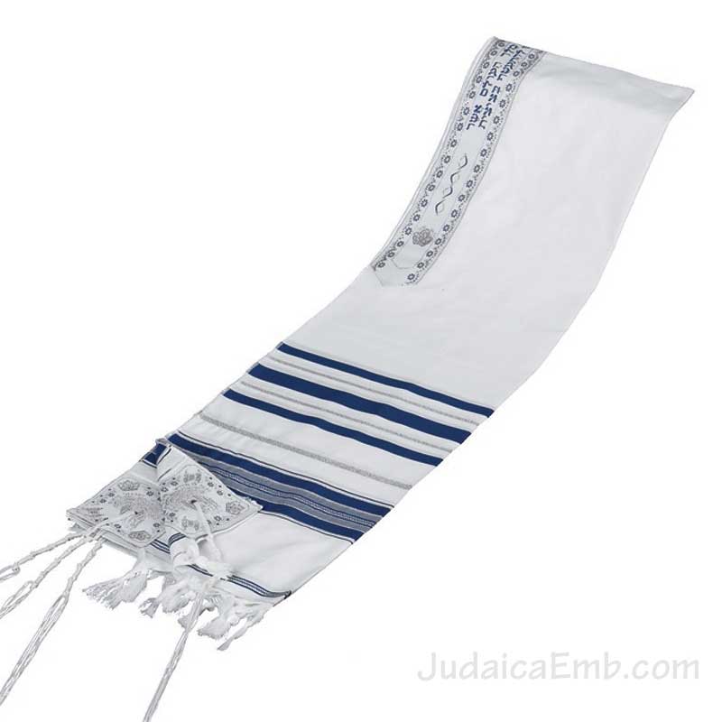 Tallit / Prayer Shawl - Synagogue Quality - Blue/Silver