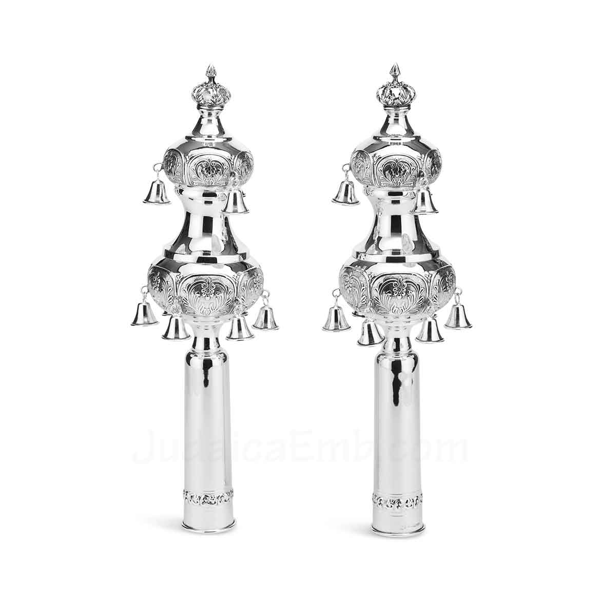 Rimonim for Torah SR460, Silver Plated Rimonims & Finials